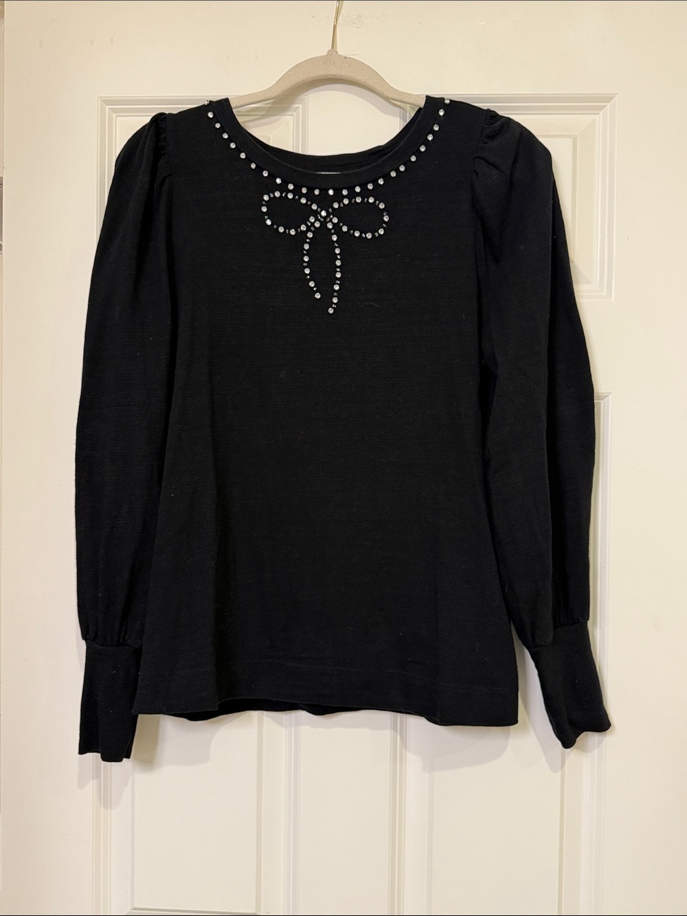 LOFT Beaded Bow Embellished Top